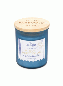 CST0804EU Coastal 198g Glass Candle Sea Blue - Hinoki Driftwood